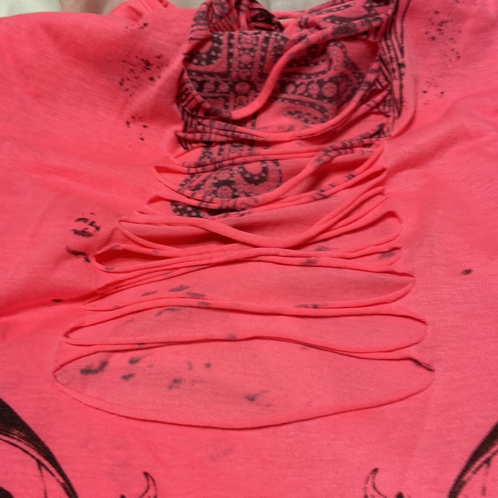 JR’s razor cut back tank top large but fits like a small glittery paint front - Picture 8 of 9